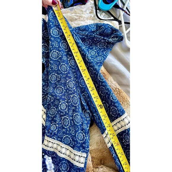 Illa Illa Brand Flare Sleeve Tunic Top Bohemian Style Women's Small Lace Trim - Picture 8 of 11